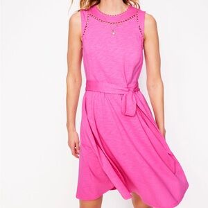 Boden Mila Trim Short Jersey Dress Pink 20 NWT